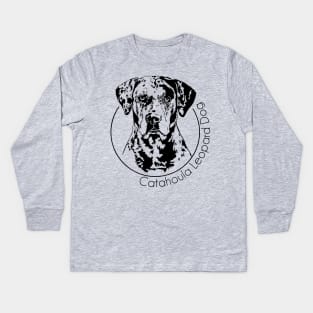 Catahoula Leopard Dog Portrait Kids Long Sleeve T-Shirt